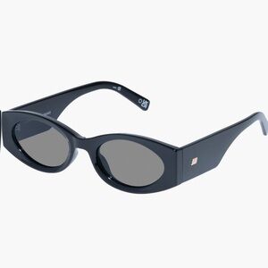 Le Specs Mermaiden 52mm Rectangular Sunglasses Black